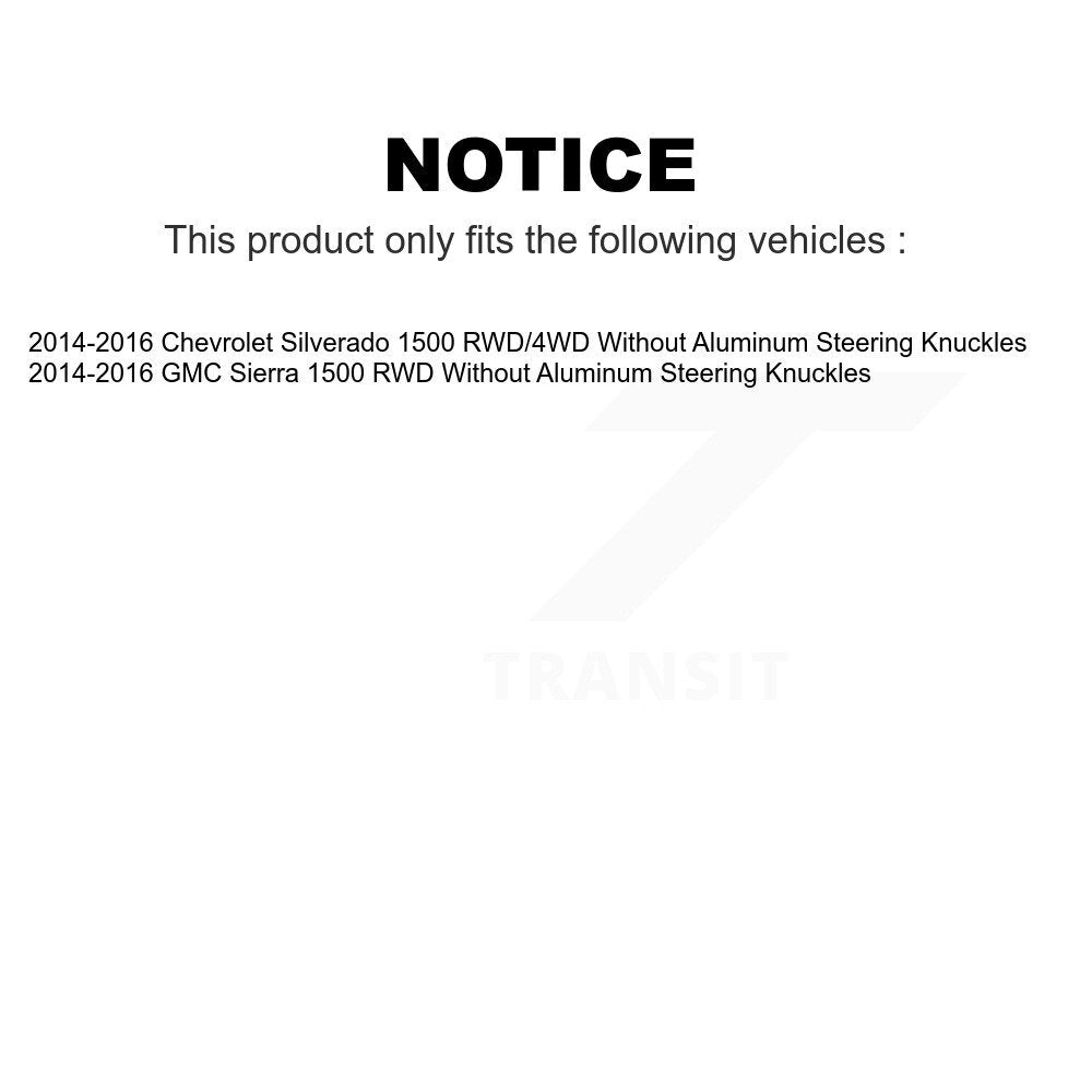 Front Control Arms Assembly And Lower Ball Joints Tie Rods Link Sway Bar Suspension Kit (10Pc) For 2014-2016 Chevrolet Silverado 1500 GMC Sierra Without Aluminum Steering Knuckles KTR-103537
