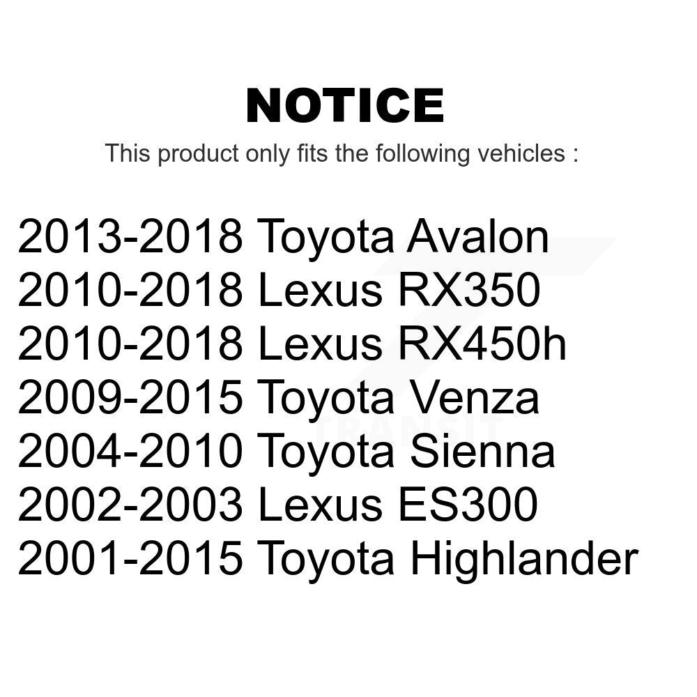 Front Lower Rearward Suspension Control Arm Bushing Pair For Toyota Highlander Lexus RX350 Sienna Avalon Venza RX450h ES300 KTR-103665