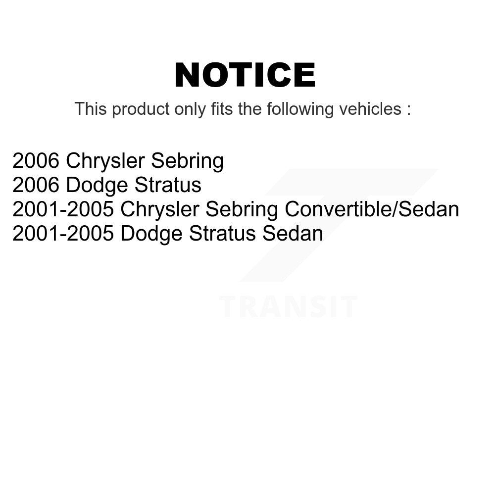 Front Suspension Control Arms And Upper Ball Joints Kit For Chrysler Sebring Dodge Stratus KTR-103666