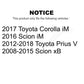 Front Steering Tie Rod End Kit For Scion xB Toyota Prius V Corolla iM KTR-103814