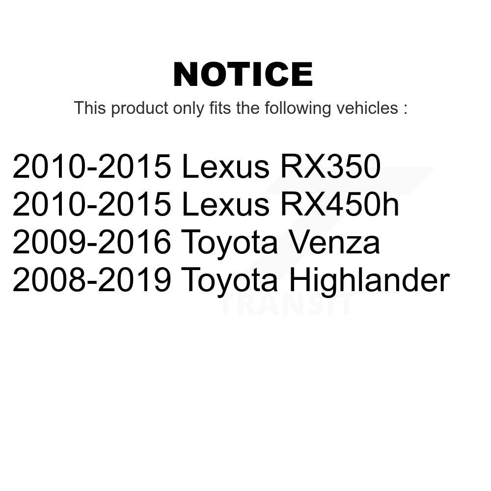 Front Steering Tie Rod End Kit For Toyota Highlander Lexus RX350 Venza RX450h KTR-103843
