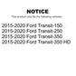 Front Suspension Ball Joints Pair For 2015-2020 Ford Transit-250 Transit-350 Transit-150 HD KTR-103975