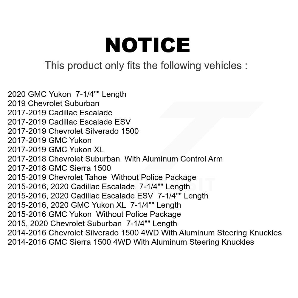Front Suspension Control Arm And Ball Joint Assembly Stabilizer Bar Link Kit For Chevrolet Silverado 1500 GMC Sierra Tahoe Yukon Suburban Cadillac XL Escalade ESV KTR-104111