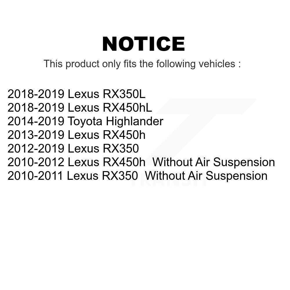 Front Rear Suspension Stabilizer Bar Link Kit For Toyota Highlander Lexus RX350 RX450h RX350L RX450hL KTR-104279