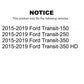 Front Steering Tie Rod End Kit For 2015-2019 Ford Transit-250 Transit-350 Transit-150 HD KTR-104428