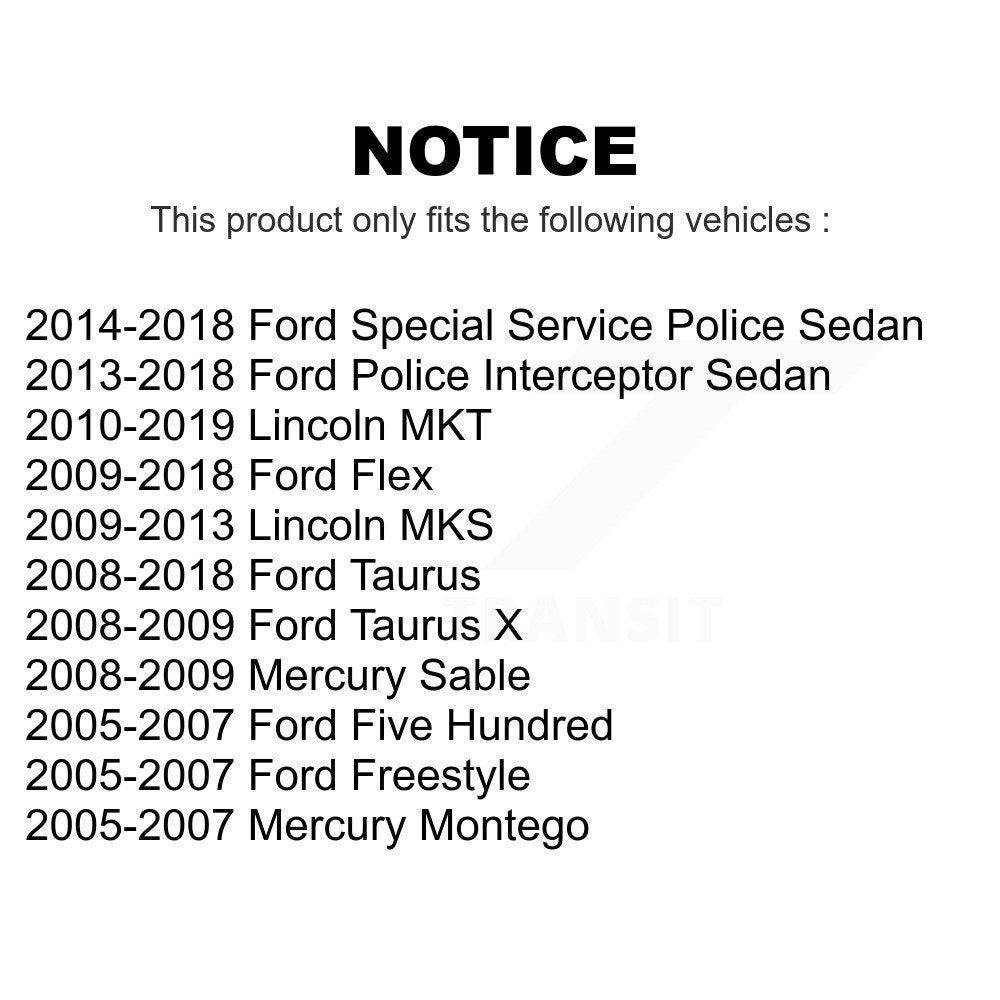Front Lower Forward Suspension Control Arm Bushing Pair For Ford Taurus Flex Five Hundred Lincoln Freestyle Mercury MKS Police Interceptor Sedan Montego MKT X Sable Special Service KTR-104499