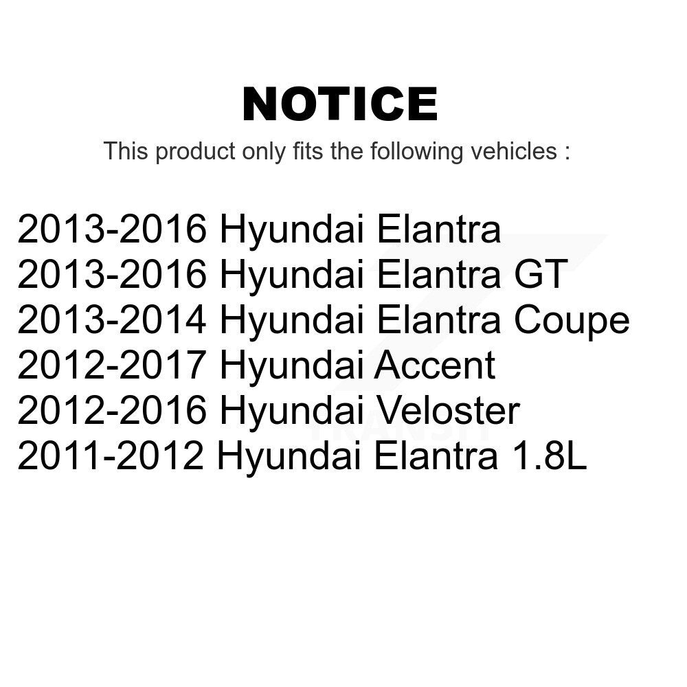Front Lower Rearward Suspension Control Arm Bushing Pair For Hyundai Elantra Accent Veloster GT Coupe KTR-104508