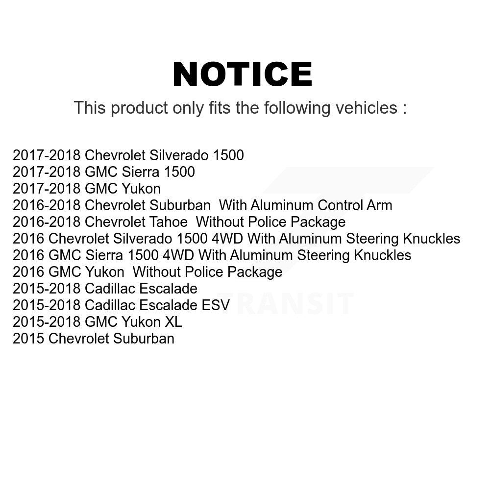 Front Suspension Control Arms And Upper Ball Joints Kit For Chevrolet Silverado 1500 GMC Sierra Tahoe Suburban Cadillac Yukon XL Escalade ESV KTR-104546