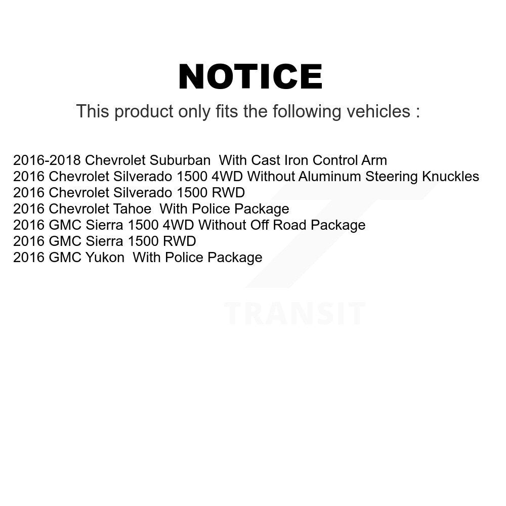 Front Suspension Control Arms And Upper Ball Joints Kit For Chevrolet Silverado 1500 GMC Suburban Sierra Tahoe Yukon KTR-104547