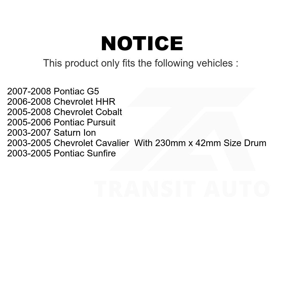 Rear Drum Brake Shoe NB-795B For Chevrolet Cobalt Saturn Ion HHR Cavalier Pontiac Sunfire G5 Pursuit