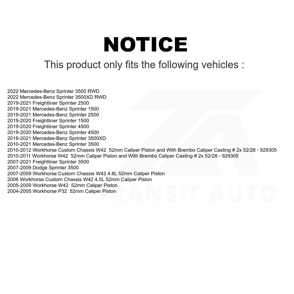 Semi-Metallic Disc Brake Pads NWF-ASD1699 For Sprinter 3500 Mercedes-Benz 2500 Freightliner Dodge W42 Workhorse Custom Chassis P32 1500 4500 3500XD