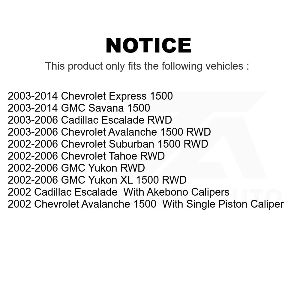 Rear Semi-Metallic Disc Brake Pads NWF-ASD974A For Chevrolet Tahoe GMC Suburban 1500 Avalanche Yukon XL Express Cadillac Escalade Savana