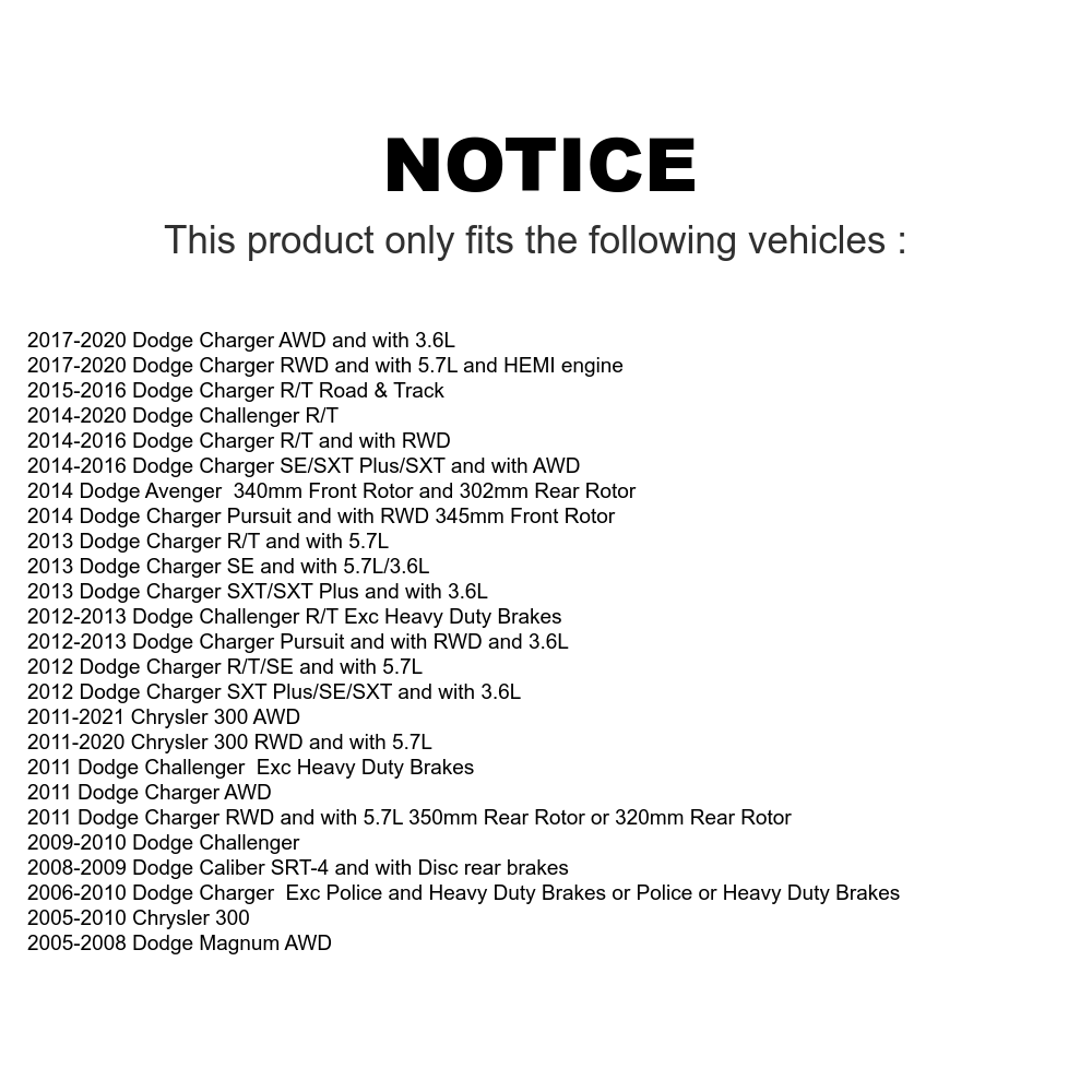 Front Ceramic Disc Brake Pads NWF-PRC1058A For Dodge Charger Chrysler 300 Challenger 200 Avenger Magnum Caliber