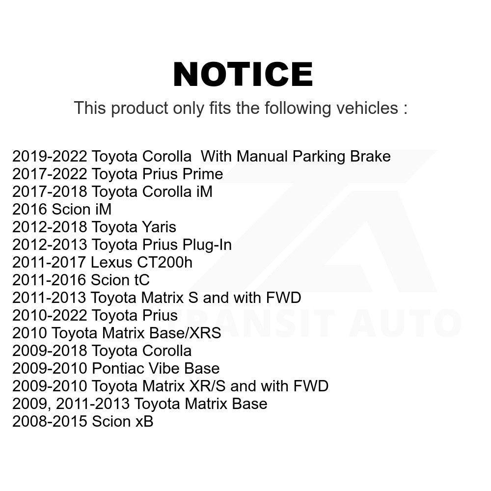 Rear Semi-Metallic Disc Brake Pads PPF-D1423 For Toyota Corolla Prius Scion xB Yaris tC Lexus CT200h Matrix Prime Pontiac Vibe iM Plug-In