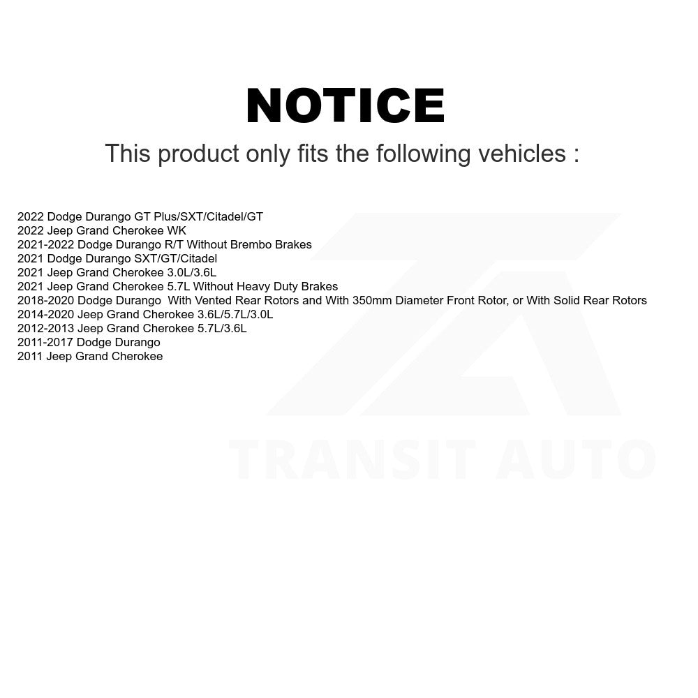 Rear Semi-Metallic Disc Brake Pads PPF-D1498 For Jeep Grand Cherokee Dodge Durango WK