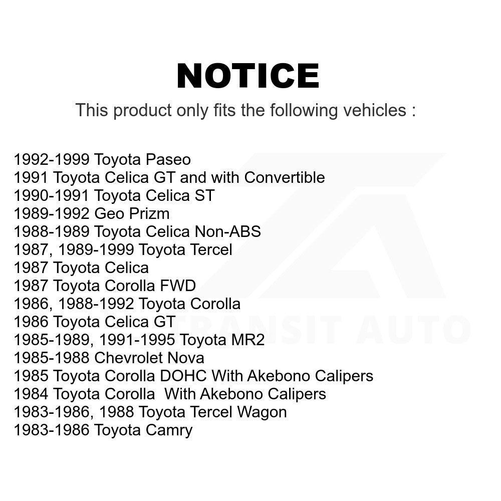 Front Semi-Metallic Disc Brake Pads PPF-D242 For Toyota Corolla Tercel MR2 Celica Geo Prizm Paseo Camry Chevrolet Nova