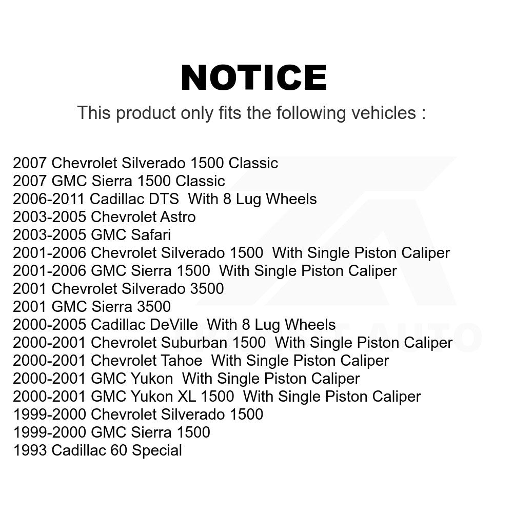 Rear Semi-Metallic Disc Brake Pads PPF-D792 For Chevrolet Silverado 1500 GMC Sierra Cadillac DeVille Tahoe DTS Classic Suburban Astro Yukon XL 3500 Safari 60 Special