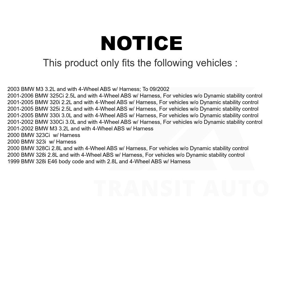 Mpulse Front ABS Wheel Speed Sensor SEN-2ABS0034 For BMW 325i 325Ci 330i 330Ci 323i 328i M3 323Ci 328Ci 320i