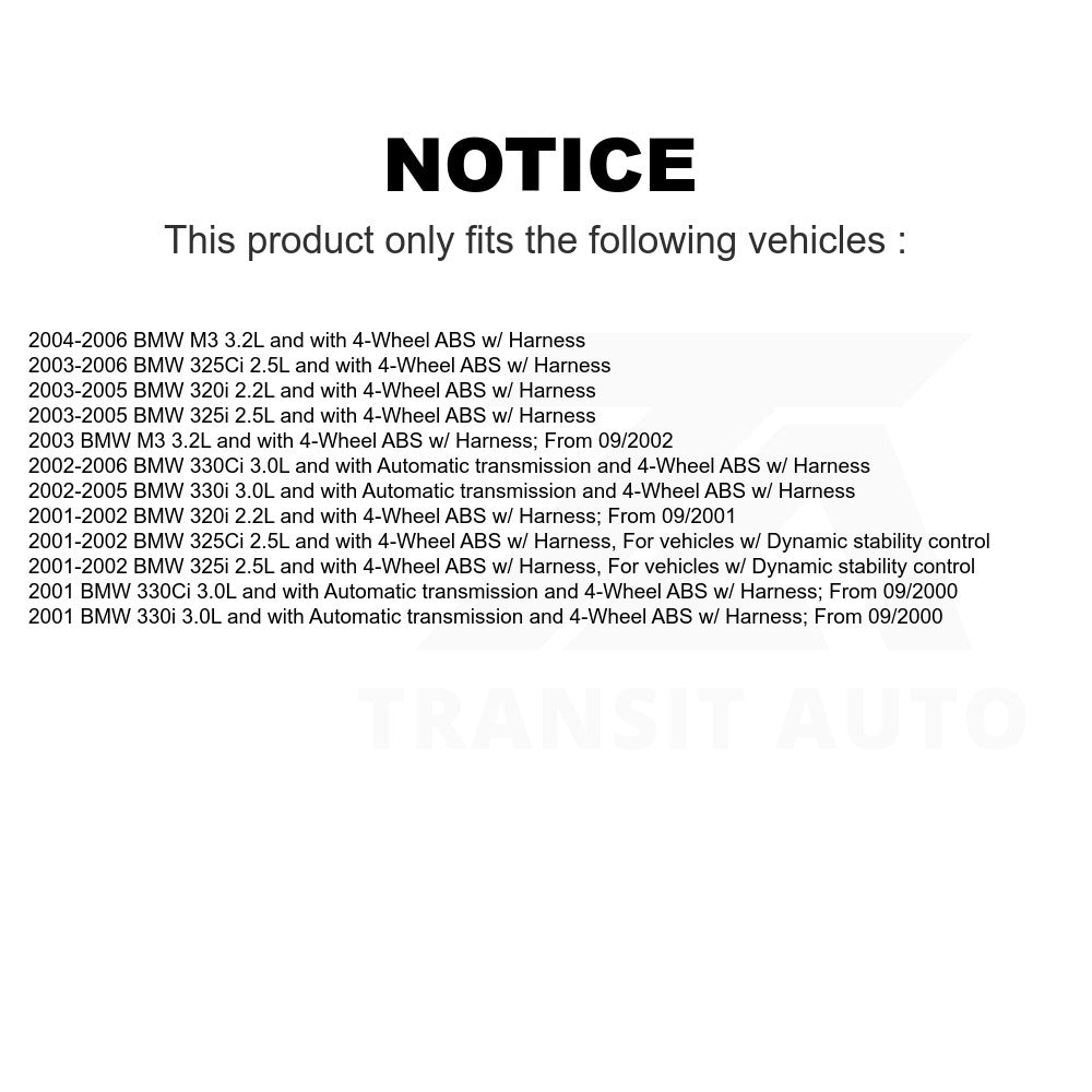 Mpulse Rear ABS Wheel Speed Sensor SEN-2ABS0075 For BMW 325i 325Ci 330Ci 330i M3 320i