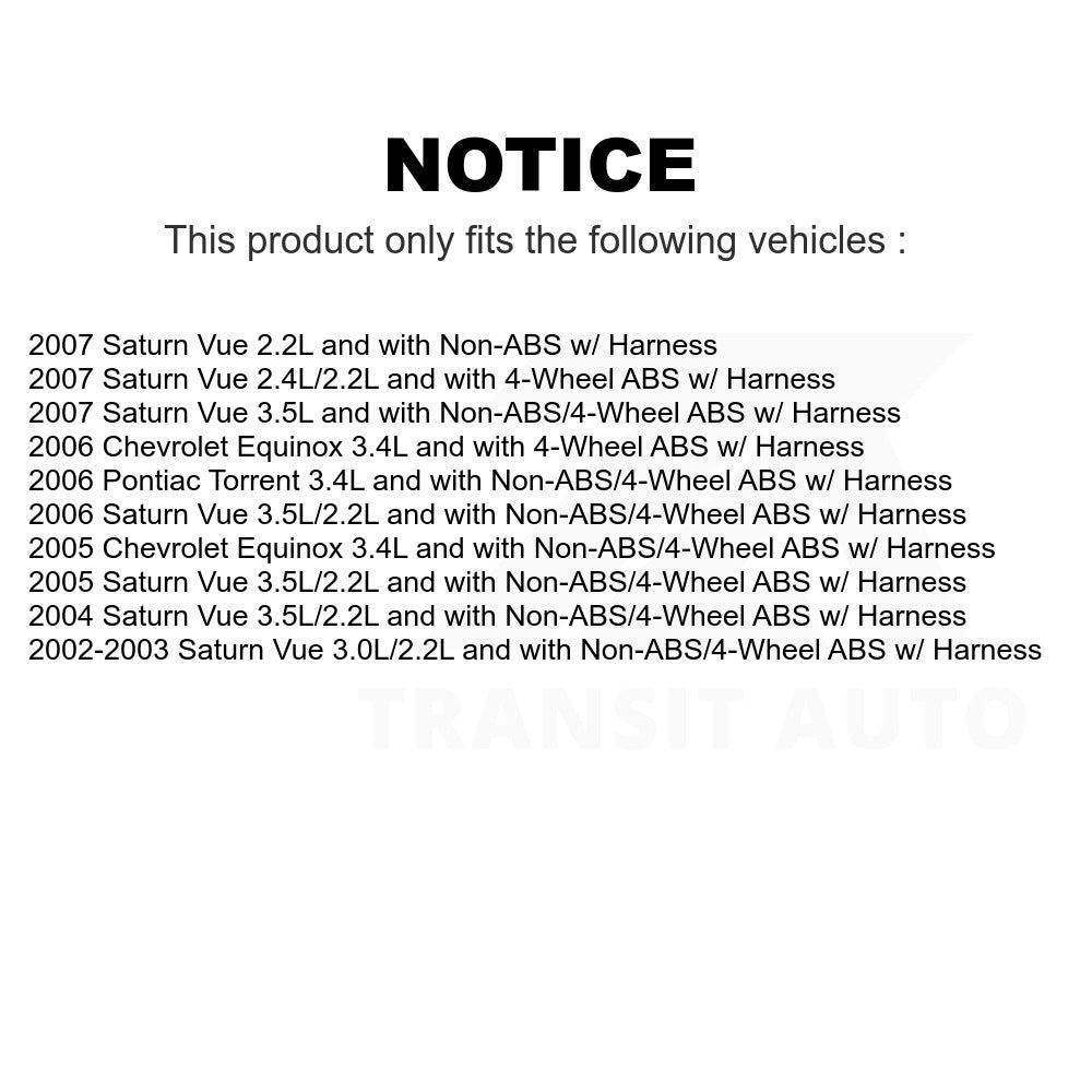 Mpulse Rear ABS Wheel Speed Sensor SEN-2ABS0165 For Saturn Vue Chevrolet Equinox Pontiac Torrent w/ Harness
