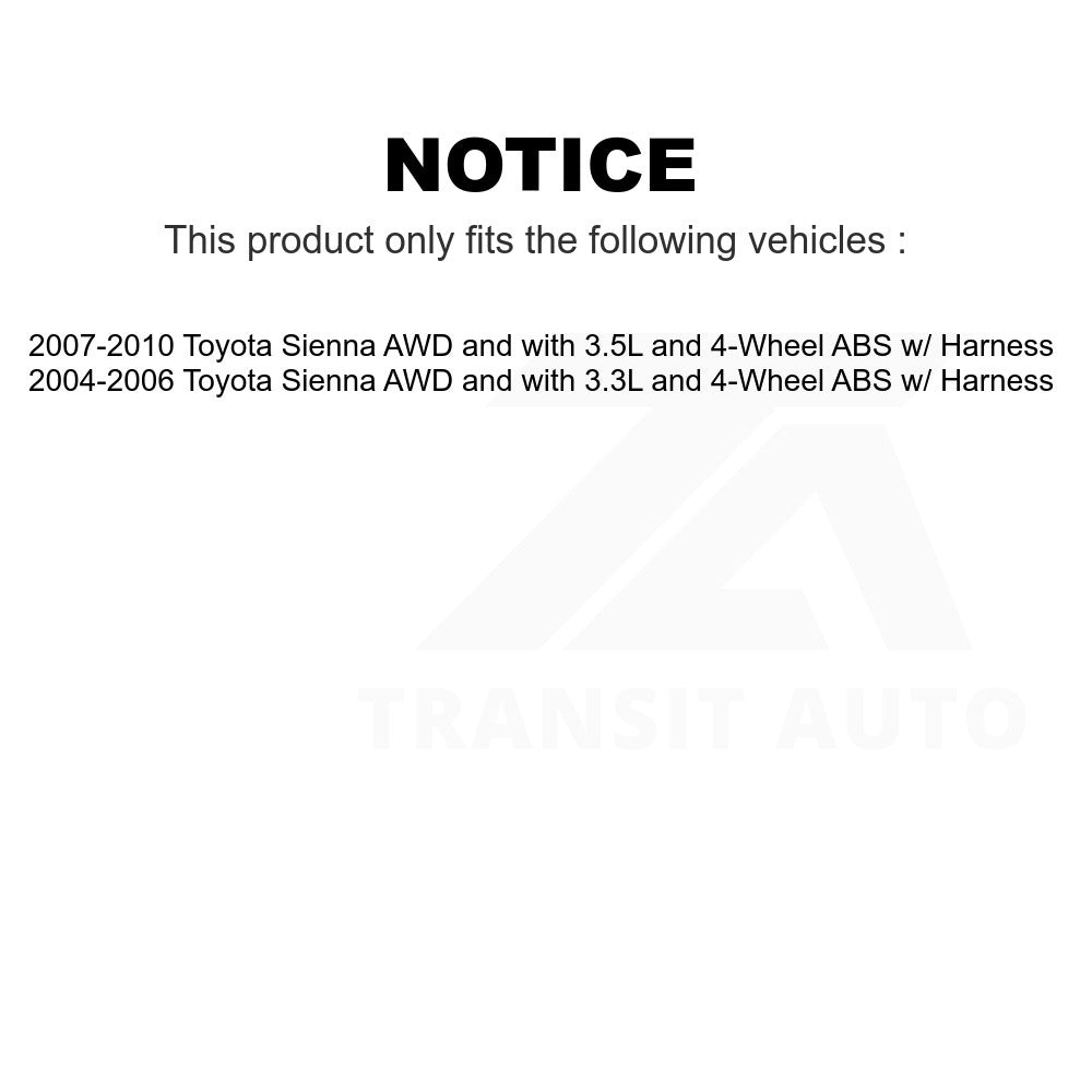 Mpulse Rear Right ABS Wheel Speed Sensor SEN-2ABS0231 For Toyota Sienna w Harness