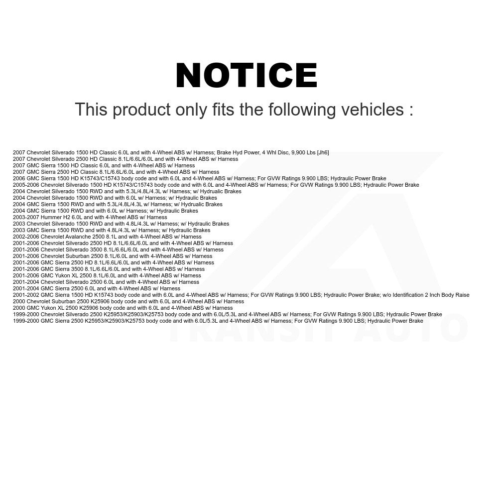 Mpulse ABS Wheel Speed Sensor SEN-2ABS0286 For Chevrolet Silverado 2500 HD 1500 GMC Sierra 3500 Hummer H2 Classic Suburban Yukon XL Avalanche