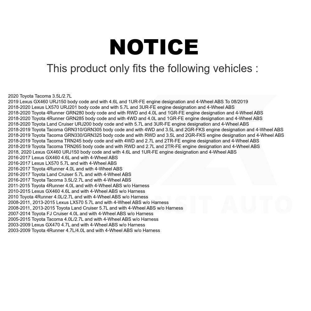 Mpulse Left ABS Wheel Speed Sensor SEN-2ABS0298 For Toyota Tacoma 4Runner Lexus GX460 FJ Cruiser GX470 LX570 Land