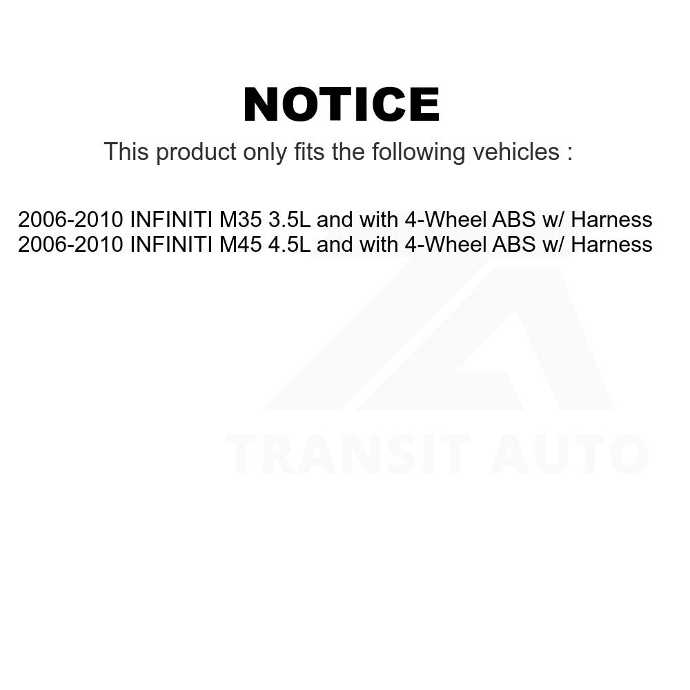Mpulse Front ABS Wheel Speed Sensor SEN-2ABS0335 For 2006-2010 INFINITI M35 M45 w/ Harness