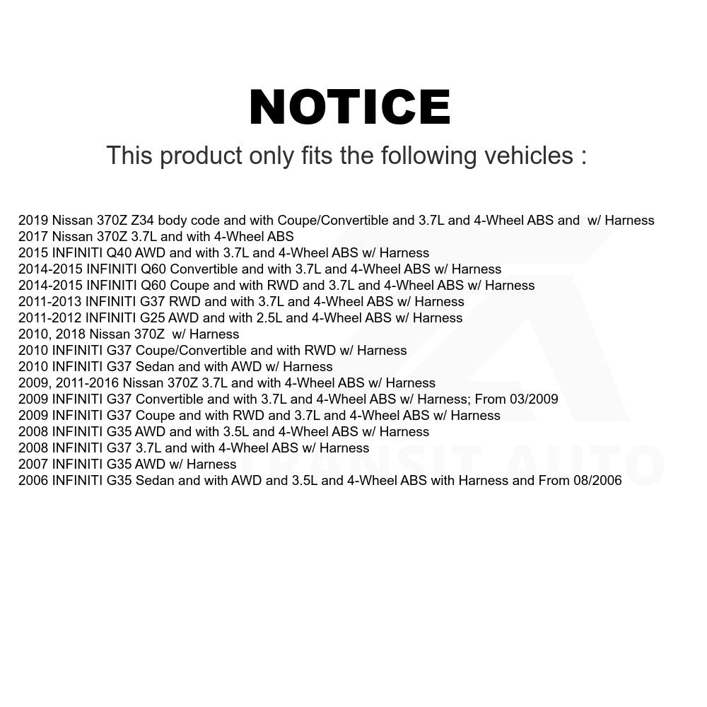 Mpulse Front ABS Wheel Speed Sensor SEN-2ABS0337 For INFINITI G37 G35 Nissan 370Z G25 Q60 Q40