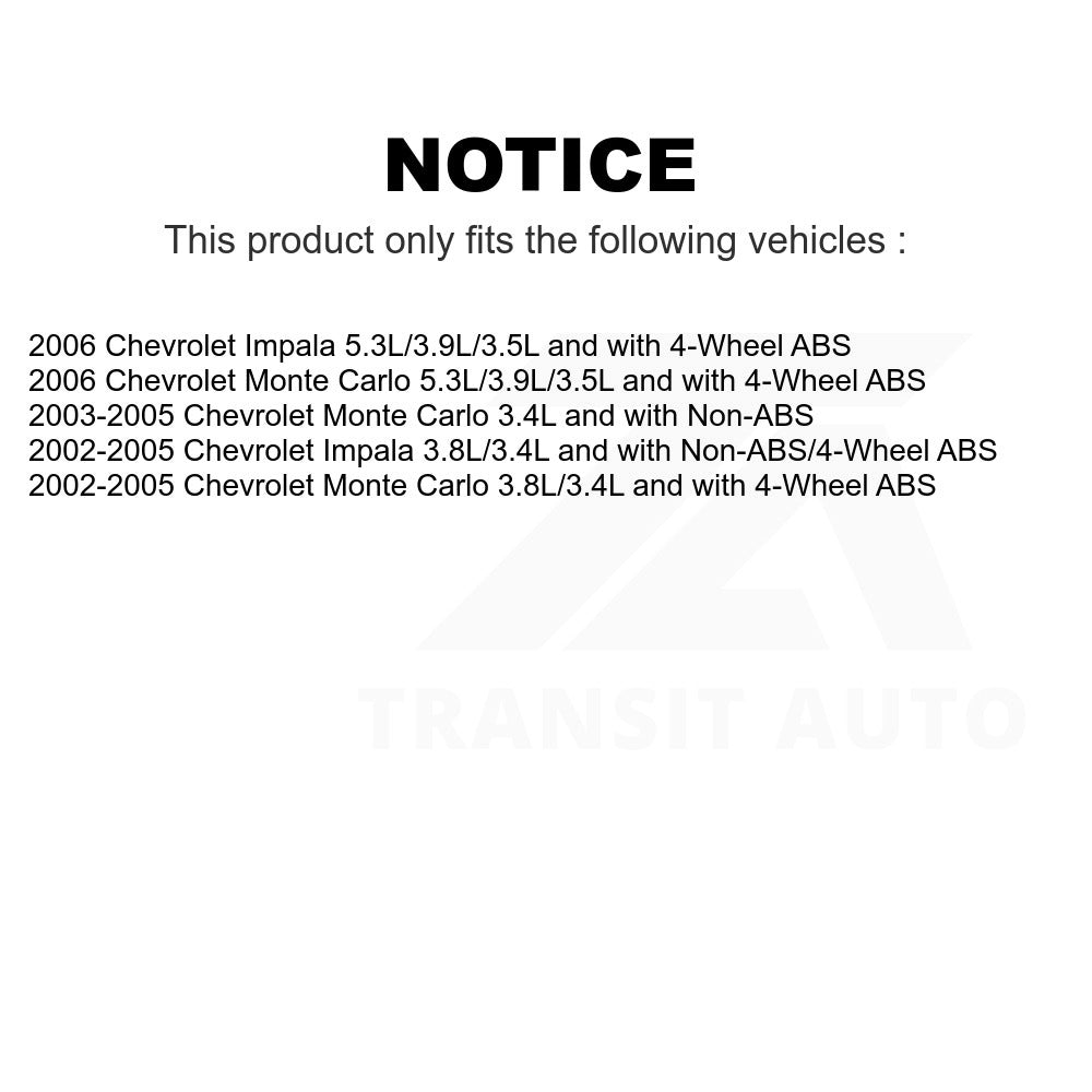 Mpulse Front Right ABS Wheel Speed Sensor Wiring Harness SEN-2ABS0375 For Chevrolet Impala Monte Carlo
