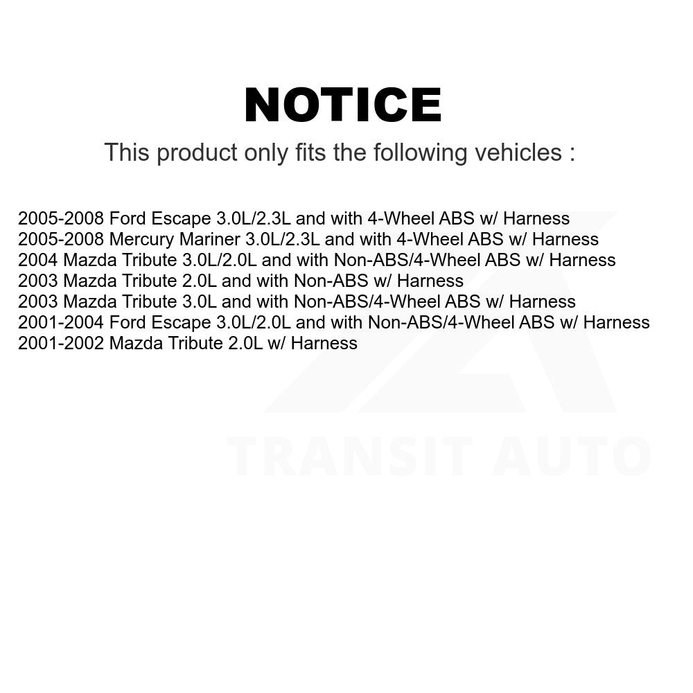 Mpulse Rear Left ABS Wheel Speed Sensor SEN-2ABS0491 For Ford Escape Mercury Mariner Mazda Tribute w/ Harness
