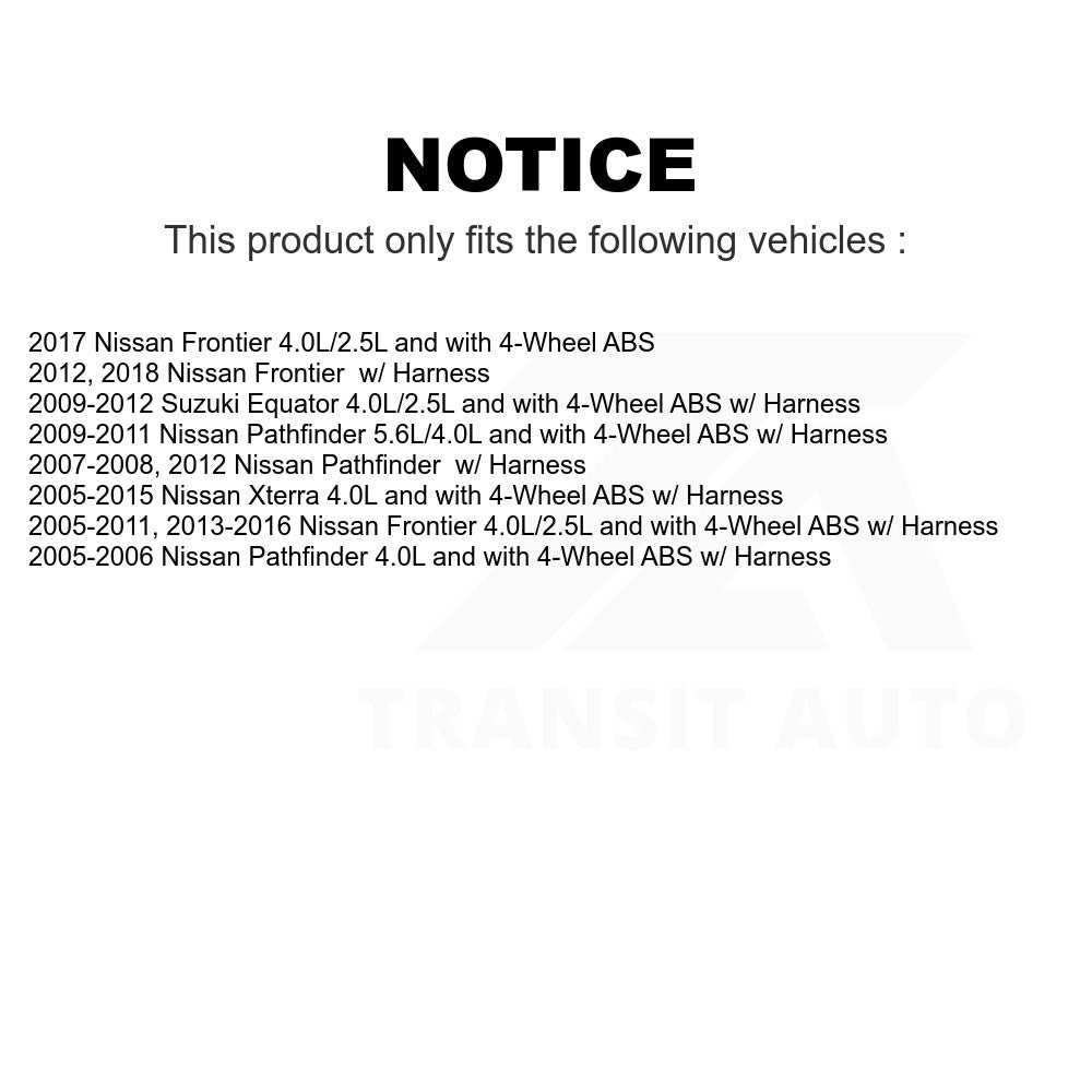 Mpulse Front ABS Wheel Speed Sensor SEN-2ABS0506 For Nissan Frontier Pathfinder Xterra Suzuki Equator