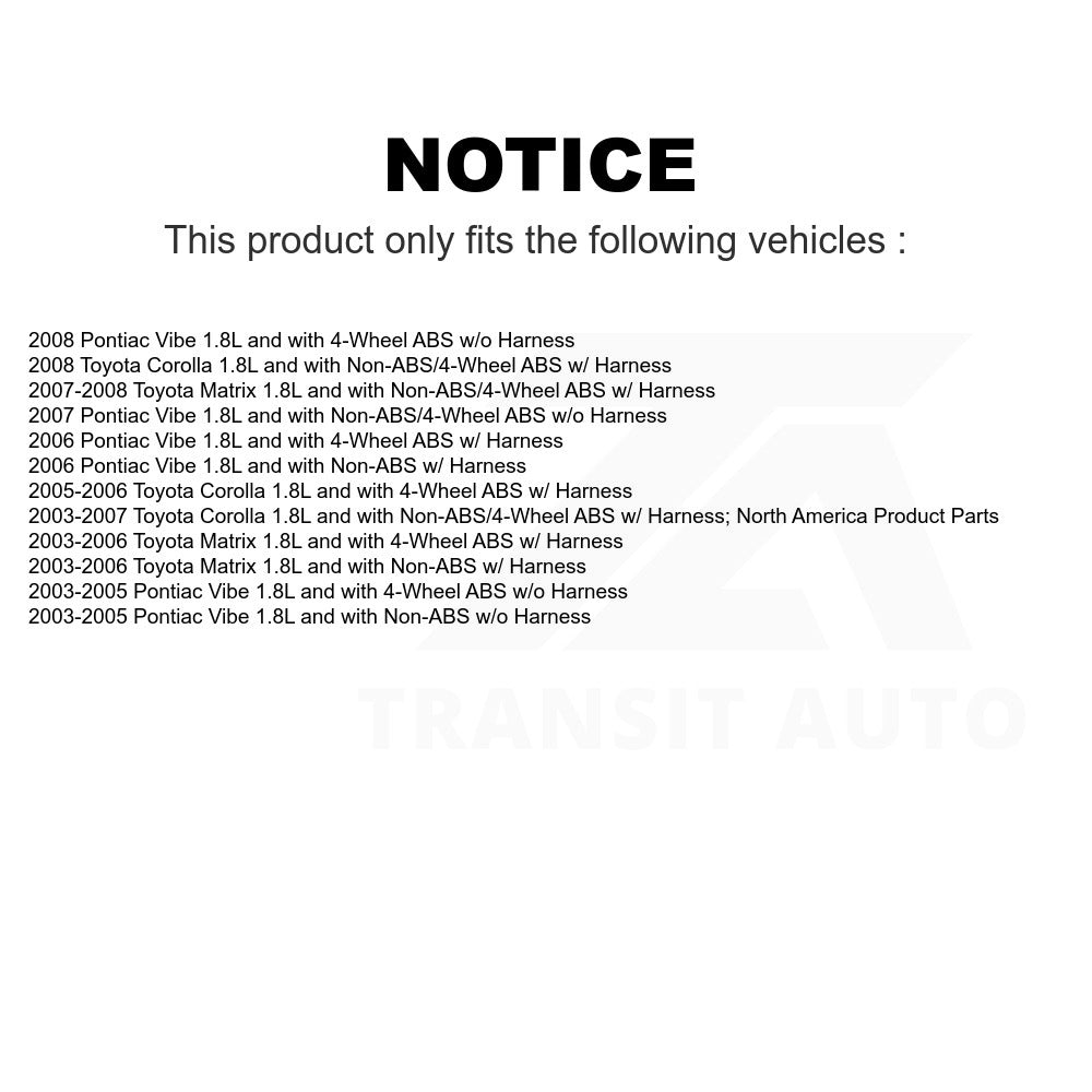 Mpulse Front Right ABS Wheel Speed Sensor SEN-2ABS0517 For Toyota Corolla Matrix Pontiac Vibe