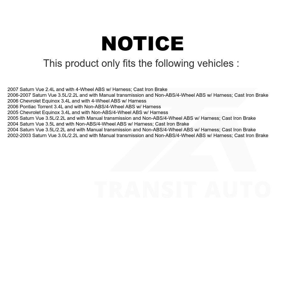 Mpulse Front ABS Wheel Speed Sensor SEN-2ABS0531 For Saturn Vue Chevrolet Equinox Pontiac Torrent