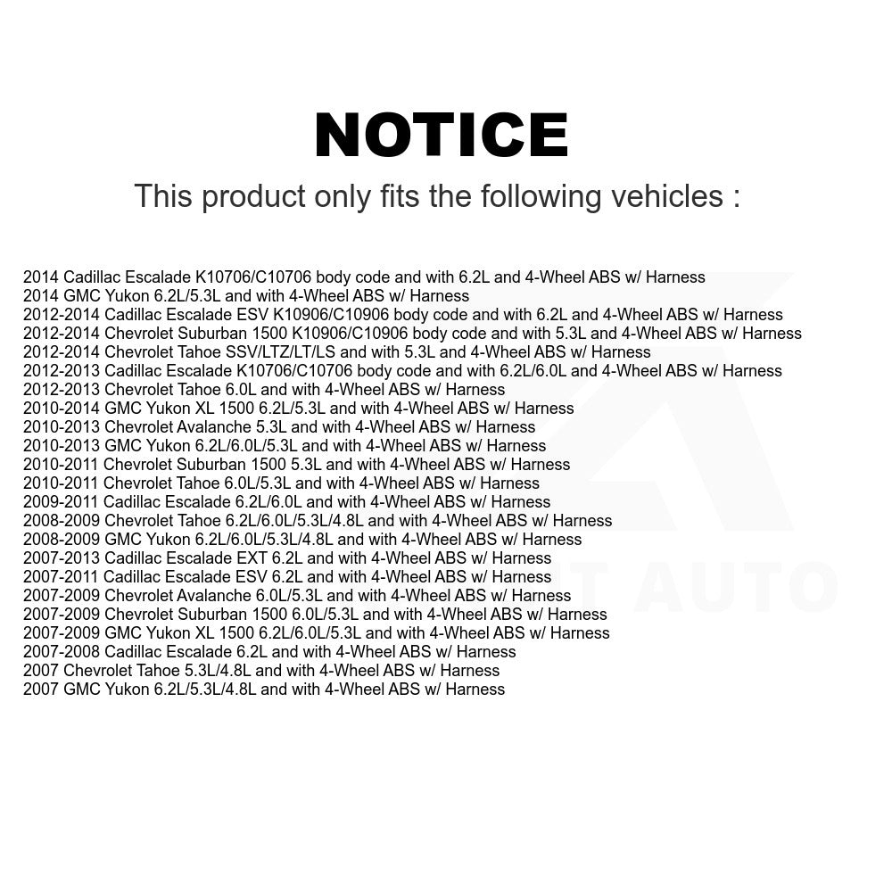 Mpulse Rear ABS Wheel Speed Sensor SEN-2ABS0799 For Chevrolet Tahoe GMC Suburban 1500 Yukon Cadillac XL Avalanche Escalade ESV EXT w/ Harness