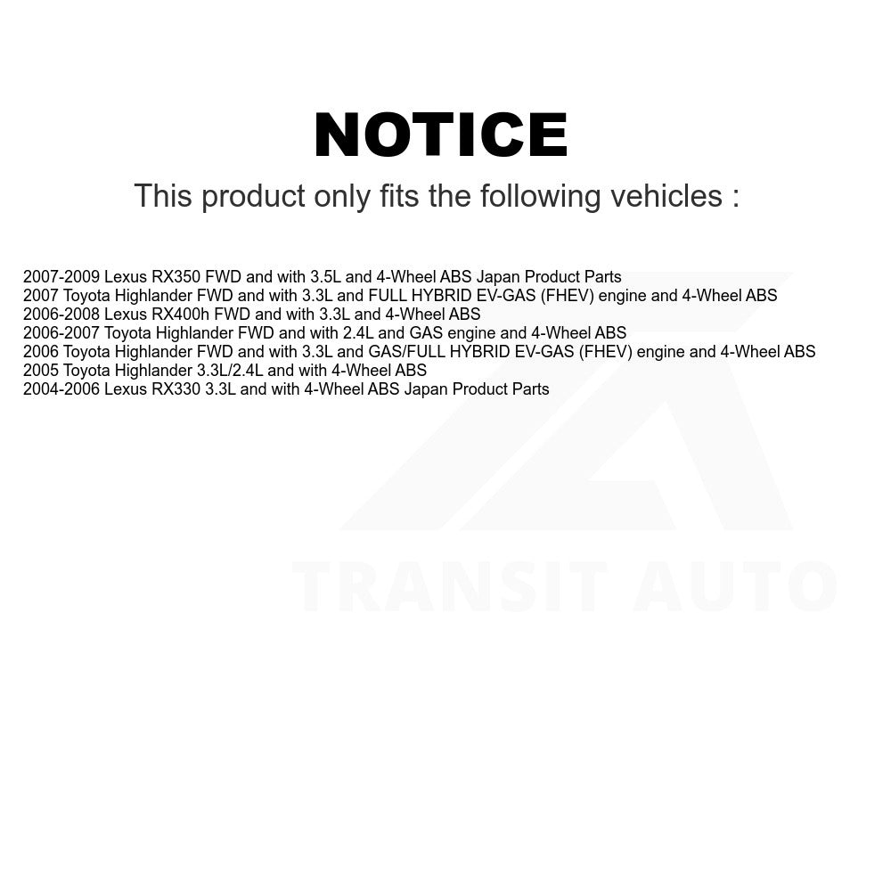 Mpulse Rear Right ABS Wheel Speed Sensor Wiring Harness SEN-2ABS0953 For Lexus Toyota Highlander RX350 RX330 RX400h