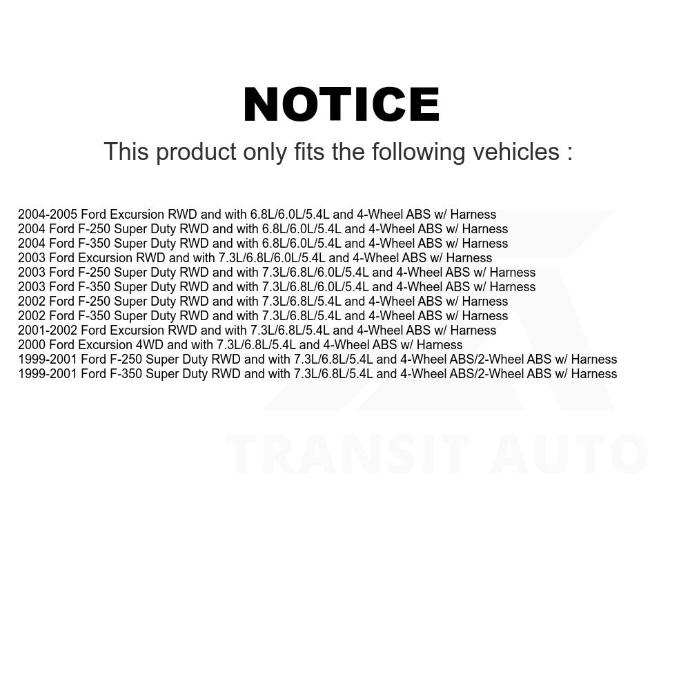 Mpulse Front Right ABS Wheel Speed Sensor SEN-2ABS1148 For Ford F-250 Super Duty F-350 Excursion w/ Harness