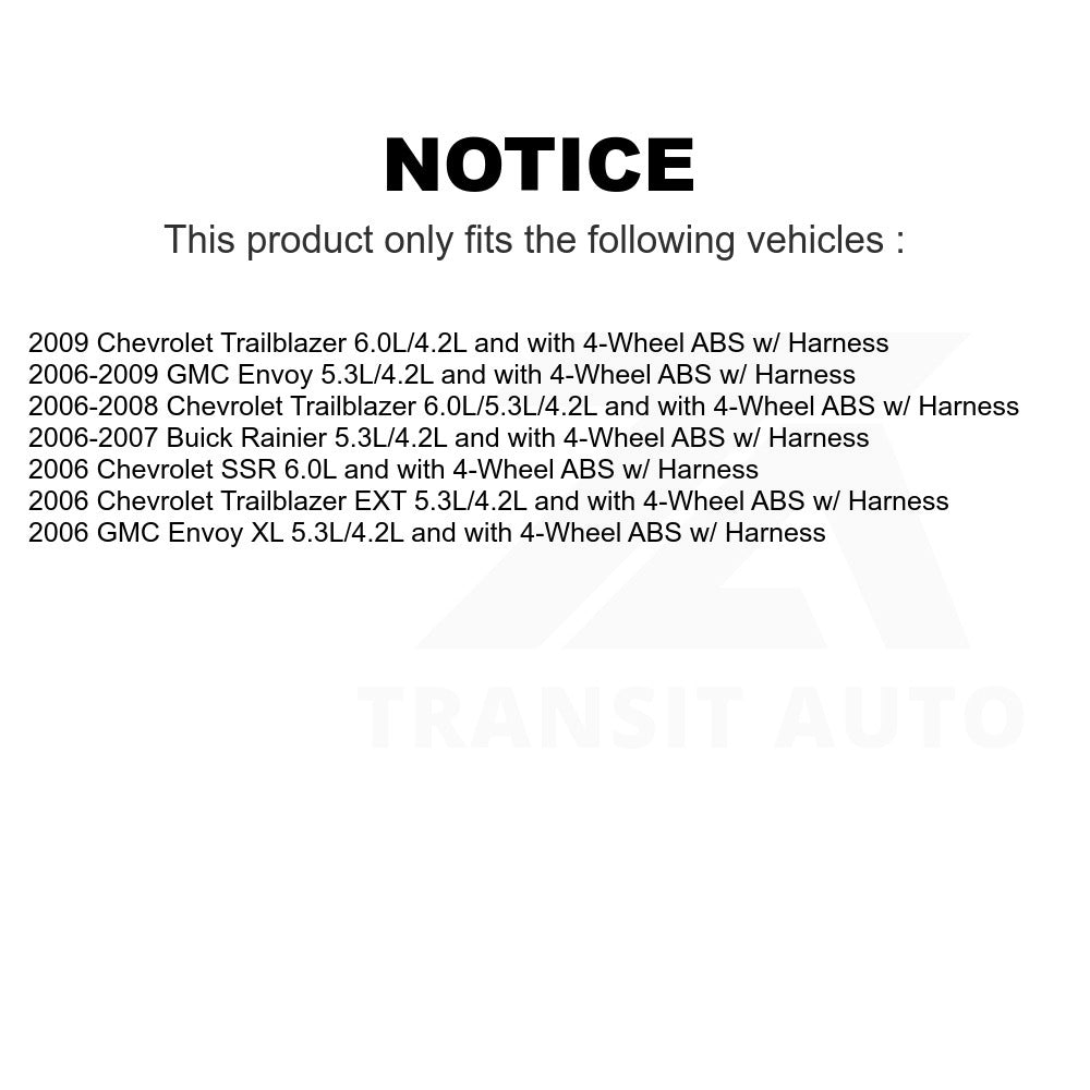 Mpulse Rear ABS Wheel Speed Sensor SEN-2ABS1166 For Chevrolet Trailblazer GMC Envoy EXT XL Buick Rainier SSR w/ Harness