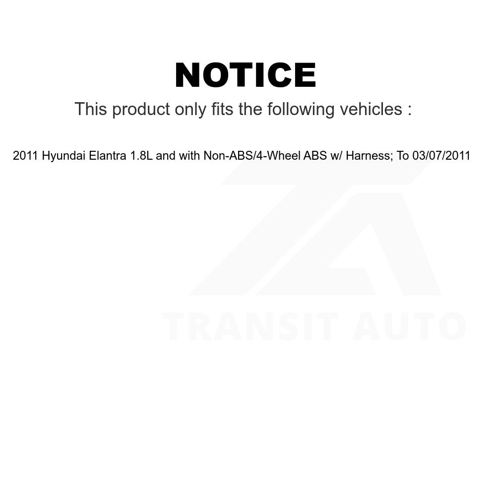 Mpulse Front Left ABS Wheel Speed Sensor SEN-2ABS1309 For 2011 Hyundai Elantra 1.8L with Non-ABS 4-Wheel w Harness; To 03 07