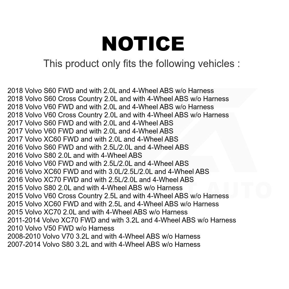 Mpulse Rear ABS Wheel Speed Sensor SEN-2ABS1892 For Volvo XC60 S80 S60 XC70 V60 V70 Cross Country V50