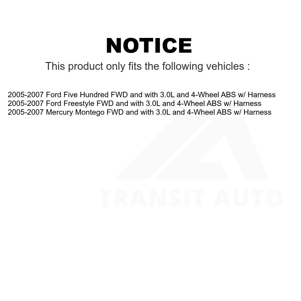 Mpulse Rear Right ABS Wheel Speed Sensor SEN-2ABS2132 For 2005-2007 Ford Five Hundred Freestyle Mercury Montego w/ Harness FWD with 3.0L 4-Wheel
