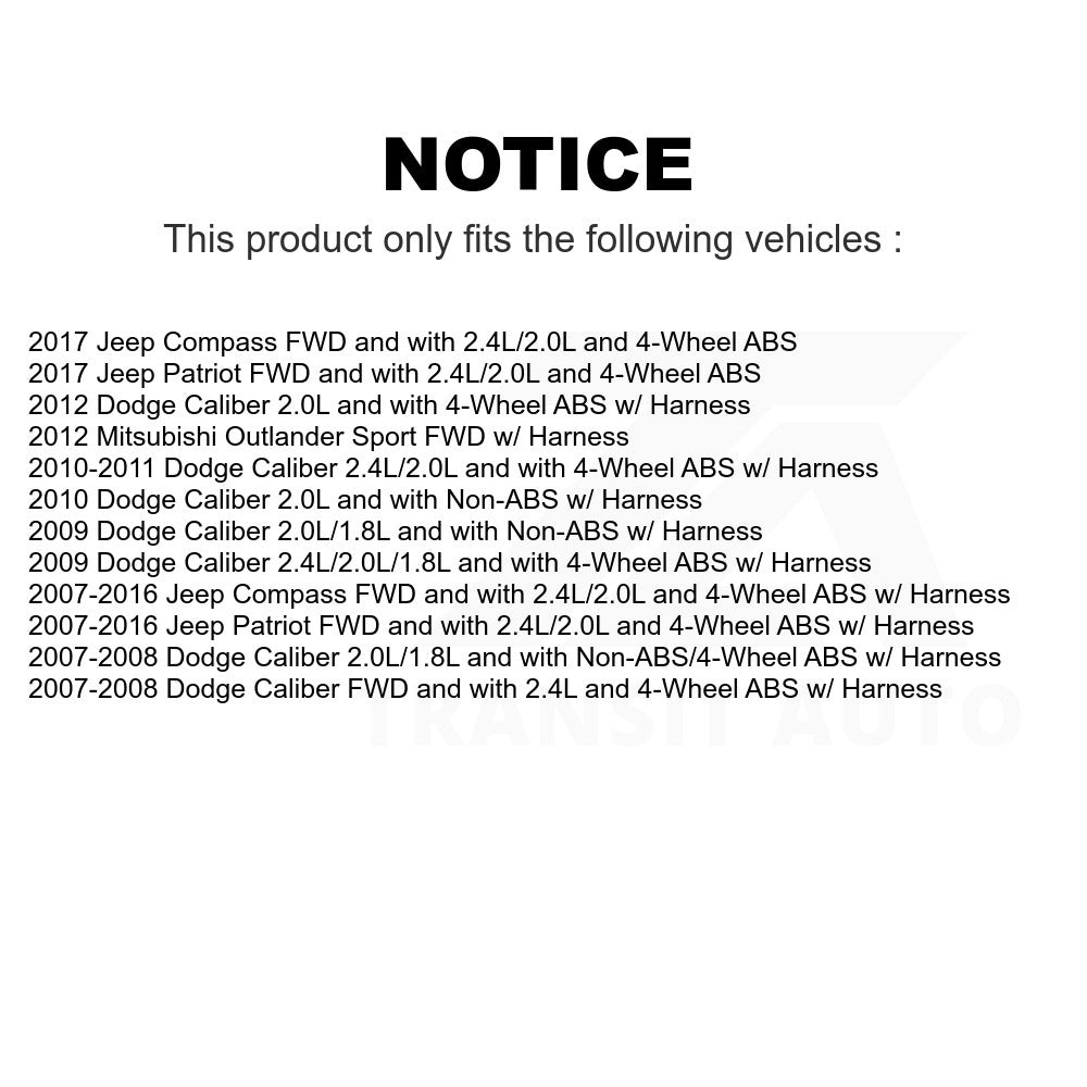 Mpulse Rear Left ABS Wheel Speed Sensor SEN-2ABS2287 For Jeep Patriot Compass Dodge Caliber Mitsubishi Outlander Sport