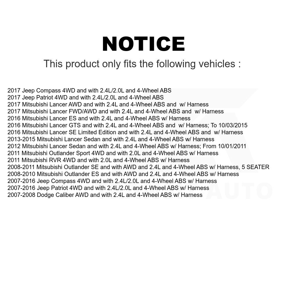 Mpulse Rear Right ABS Wheel Speed Sensor SEN-2ABS2288 For Jeep Patriot Compass Dodge Caliber Mitsubishi Lancer Outlander Sport RVR