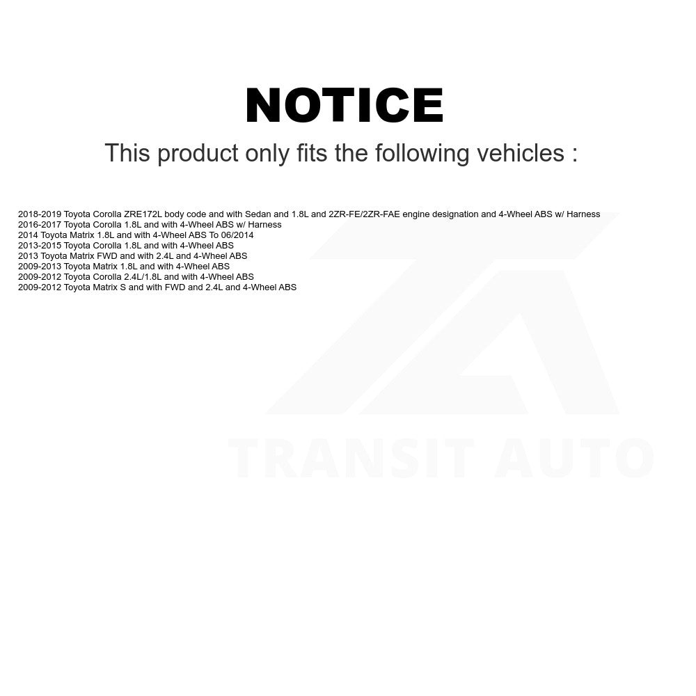Mpulse Rear Right ABS Wheel Speed Sensor Wiring Harness SEN-2ABS2479 For Toyota Corolla Matrix