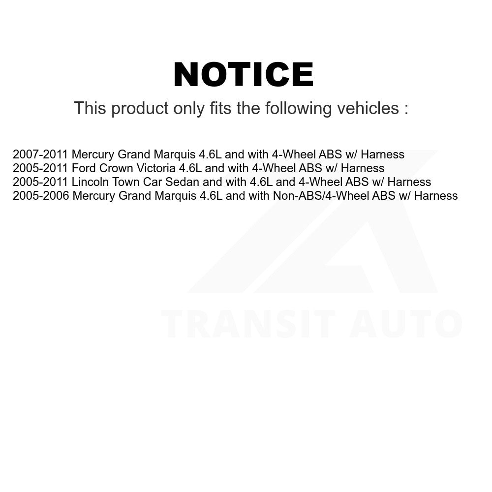 Mpulse Rear ABS Wheel Speed Sensor SEN-2ABS2485 For Ford Crown Victoria Mercury Grand Marquis Lincoln Town Car w/ Harness