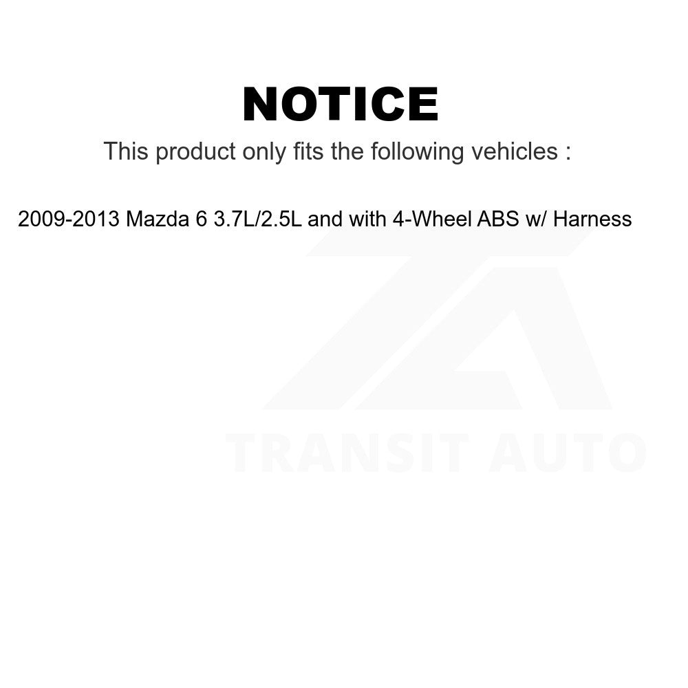 Mpulse Rear Left ABS Wheel Speed Sensor SEN-2ABS2552 For 2009-2013 Mazda 6 3.7L 2.5L with 4-Wheel w Harness