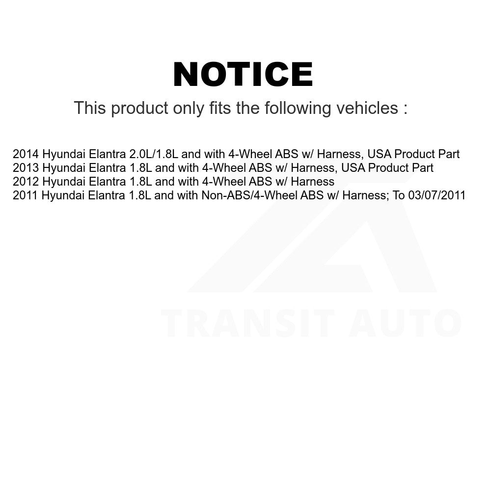 Mpulse Rear Right ABS Wheel Speed Sensor SEN-2ABS2631 For Hyundai Elantra