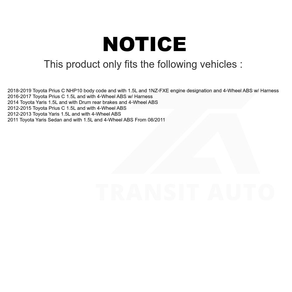 Mpulse Rear Right ABS Wheel Speed Sensor Wiring Harness SEN-2ABS2653 For Toyota Prius C Yaris