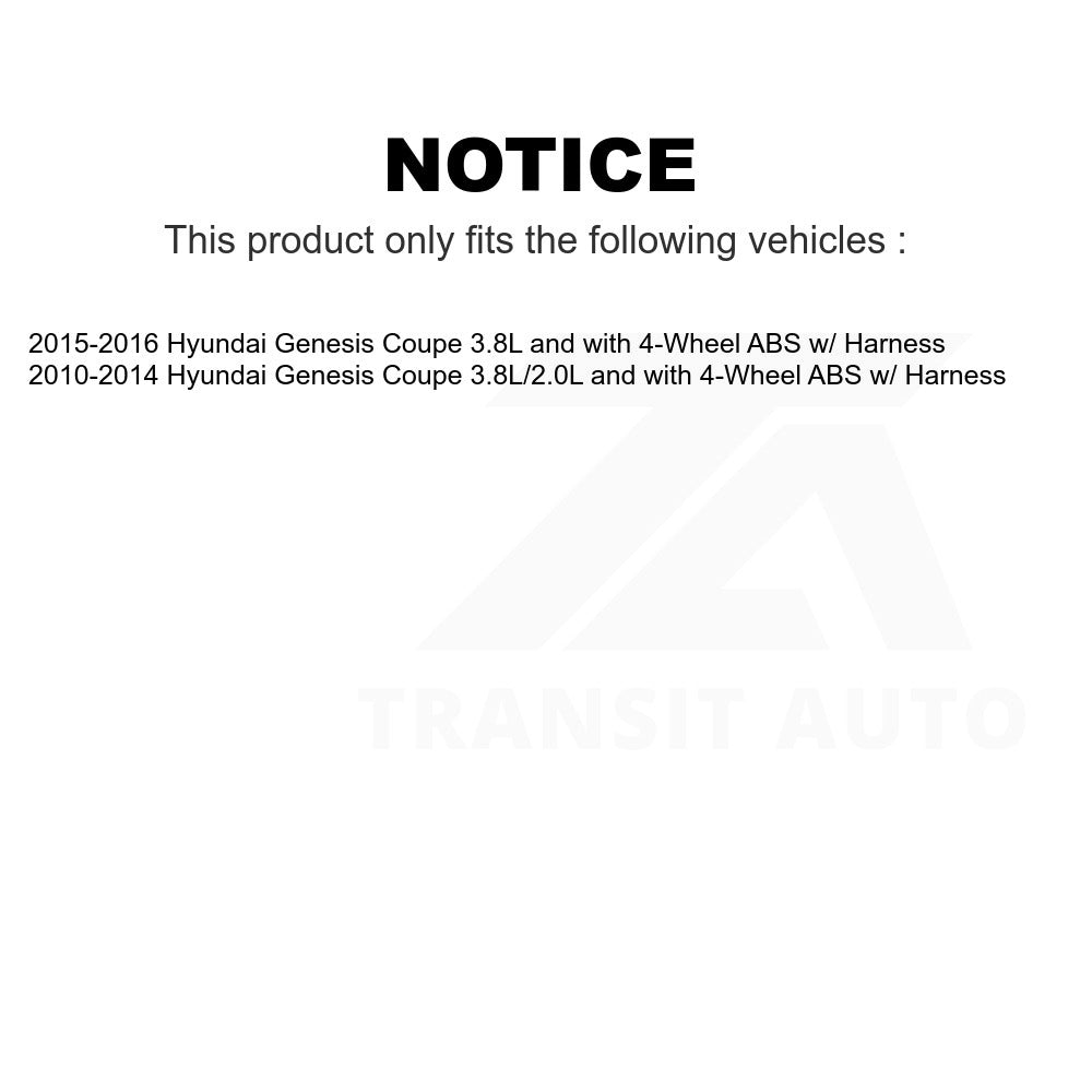 Mpulse Rear Left ABS Wheel Speed Sensor SEN-2ABS2656 For Hyundai Genesis Coupe w Harness