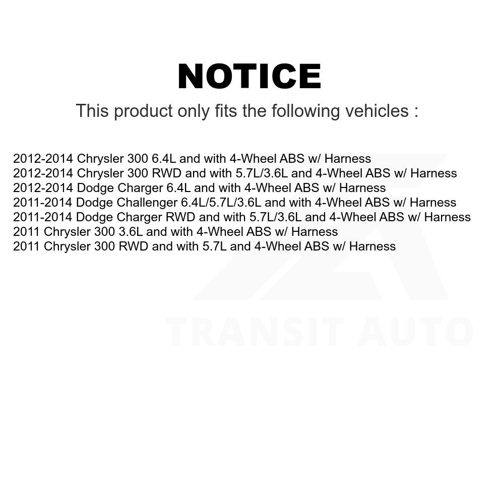 Mpulse Front ABS Wheel Speed Sensor SEN-2ABS2659 For Dodge Charger Chrysler 300 Challenger w/ Harness